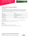 W - Sputtering Targets - TDS